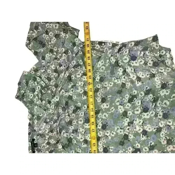 NWT Zac & Rachel Women's Size 3X Plus Floral Green Blouse - Picture 6 of 8